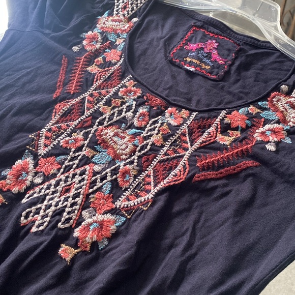 Johnny Was 3/4 Sleeve Dress with Embroidered Flowers, Size Small - Picture 6 of 8